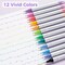 Ohuhu Brush & Fineliner Dual Tips Colored Drawing Pens, 12 Colors Waterproof & Alcohol-proof Calligraphy Brush Micro Pens for Adults, Artists & Beginners Drawing Sketching Bullet Journal Outlining